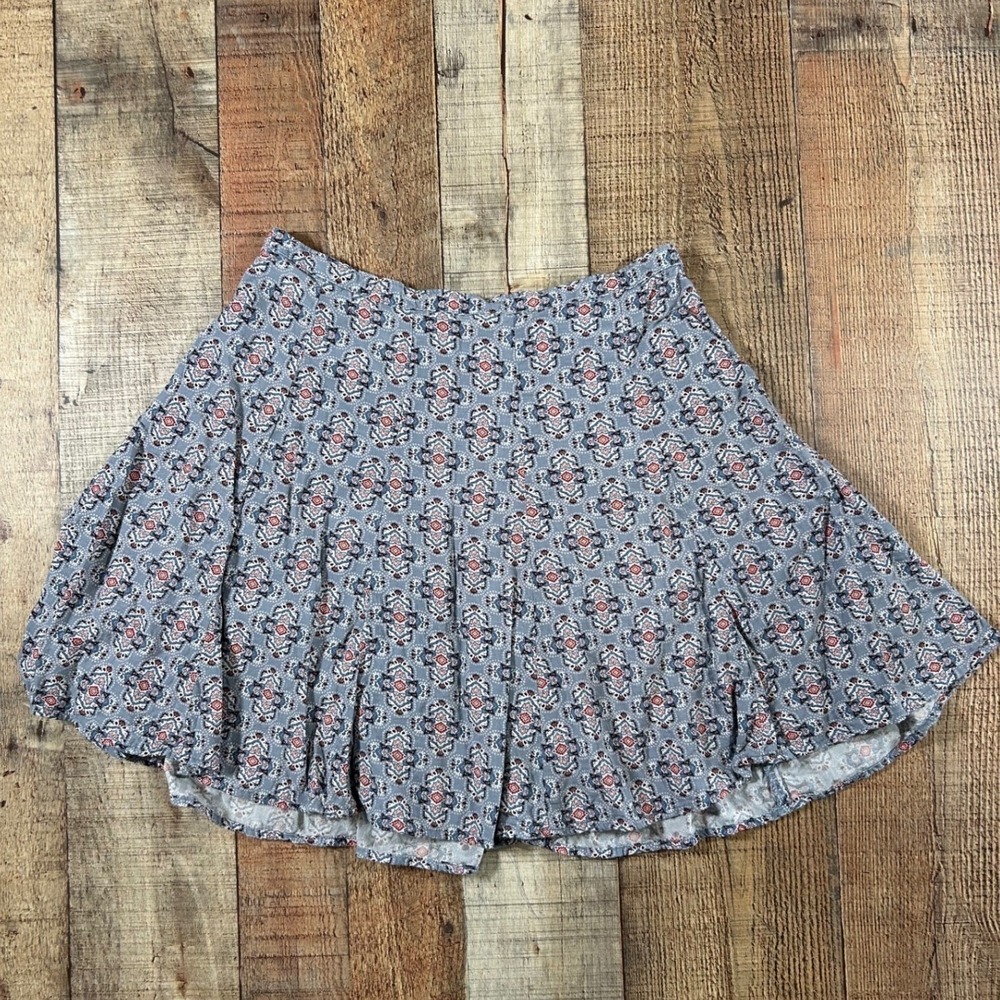 Hollister Y2K Blue Red Medallion Print Mini Skirt Womens Small Boho - Picture 2 of 5